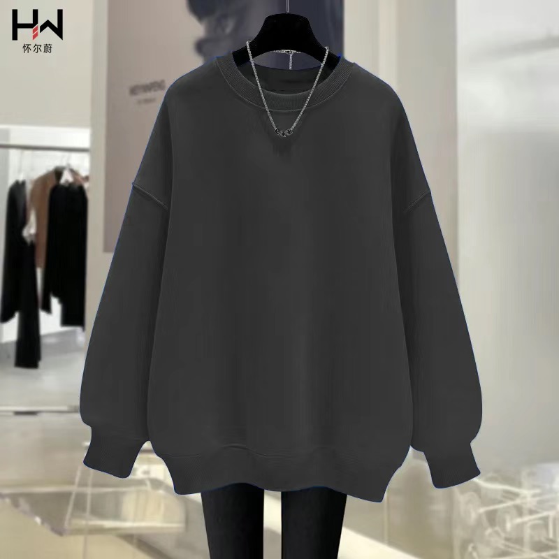 Ladies Round Neck Sweatshirt Women Autumn Long Sleeve Top
