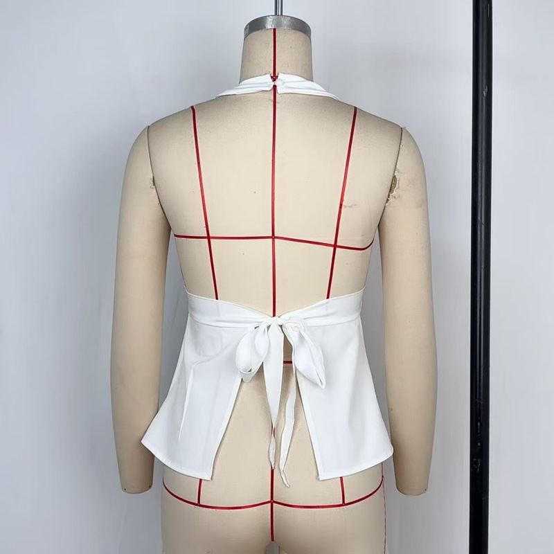 OM-2025 Stylish Twisted Neckline Tank Top for Women - Casual Fashionable Summer Short-Sleeve Top